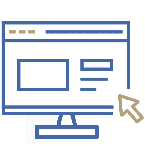 a desktop with arrow icon to be used for online booking